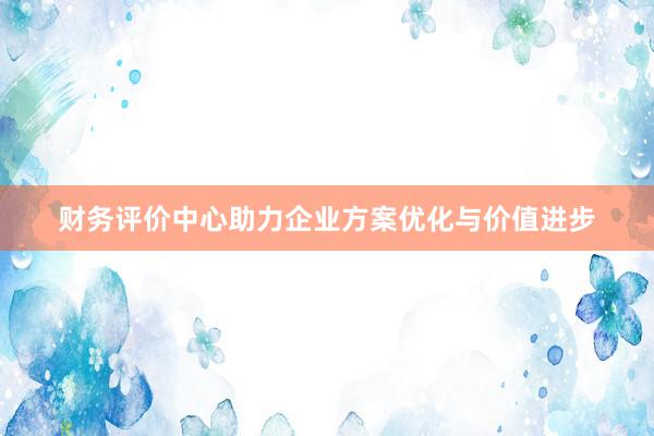 财务评价中心助力企业方案优化与价值进步