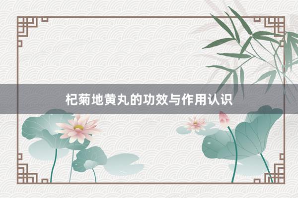 杞菊地黄丸的功效与作用认识